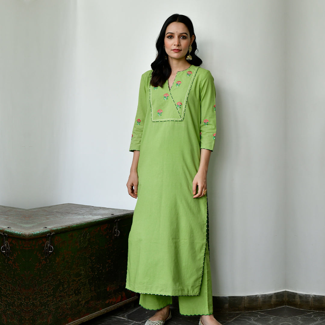 Buy Parrot Green and Sky Blue Combo of 2 Women Regular Pant Handloom Cotton  for Best Price, Reviews, Free Shipping